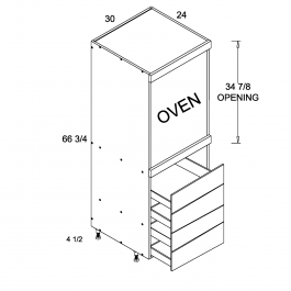 Tall One Oven with Four Drawer Utility